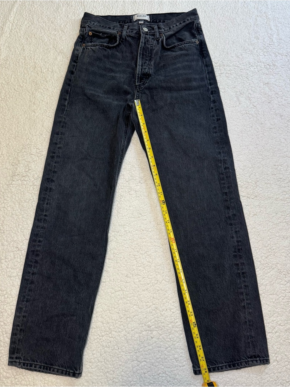 Agolde 90s Mid Rise Loose Fit Jeans Size 25 Wash Photogram Faded Black - Picture 8 of 10